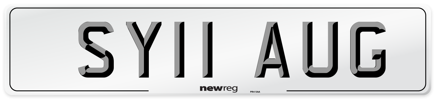 SY11 AUG Number Plate from New Reg